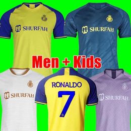 Al Nassr FC soccer Jerseys Ronaldo 2022 2023 Home yellow away 22 23 CR7 Gonzalo Talisca Ghislain Konan Vincent Aboubakar men Football shiirt Al-Nassr FC KIDS WOMAN 666