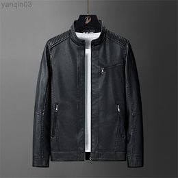 Pu Jackets Men Punk Moto Biker Jacket Spring Autumn Leather Jacket Male Fashion Casual Black Pu Leather Jacket Large size 4XL L220801
