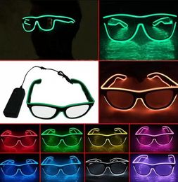 EL Wire LED Glasses Special Shutter Light Up Monochrome Glow Shades Eye-wear Glasses W/Driver for Rave Party Christmas F0815