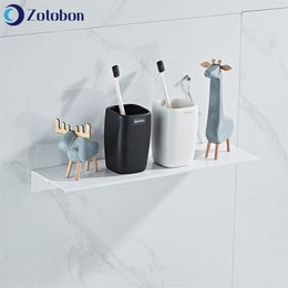 ZOTOBON Bathroom Shelf Black Aluminium Wall-Mounted Square Shampoo Shelf Cosmetic Shelves Kitchen Storage Organiser Rack H79 200923