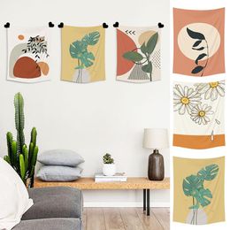 Tapestries Small Fresh Tapestry Plant Printing Decorative Hanging Cloth Simple Wall Paintings Bedroom Decor Background ClothTapestries