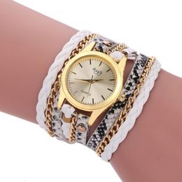 Wristwatches Ladies Gilrs Wrap Bracelet Watch Woven Snake Pattern Quartz