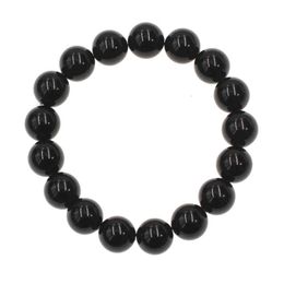 ceramic beads UK - Jewelry Beaded Strands 12mm Reiki Gem Stone Beads Obsidian Bracelet for Men St005