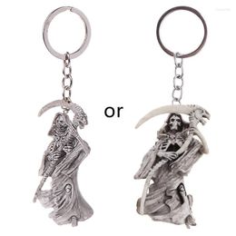 Keychains Fashion Creative Purse Bag Rubber Devils Skeleton Sickle KeyChain Keyring GiftKeychains Fier22