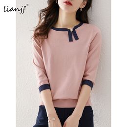 Summer Asymmetry T Shirt Women Elasticity Oversized Sweater Basic Tshirt Clothes Female Tops Long Sleeve Women's Pullovers 220815