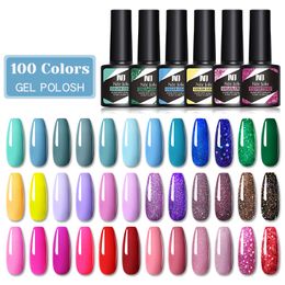 Nail Gel Polish Semi Permanent Gellack Nail Art Salon 100 Colours Glitter 7.5ml Soak off Organic UV LED Nails Gels Varnish