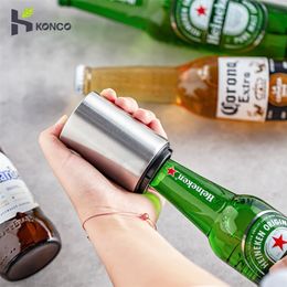 Automatic Beer Bottle OpenerMagnet Stainless Steel Push Down Wine Soda Cap Kitchen Accessories 220809