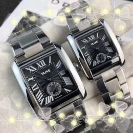 Men's Women's Roman Numerals Watch Luxury Hand Expression People Couple Stainless Steel Square Clock 35mm 48mm Multi-Function Quartz Wristwatch