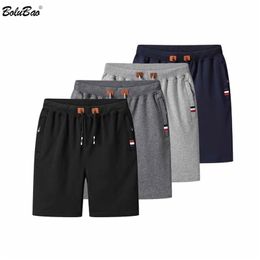 BOLUBAO Trend Brand Casual Shorts Men Summer Mens Fashion Solid Wild Knee Length Pants Slim Drawstring Beach Shorts Male 210322