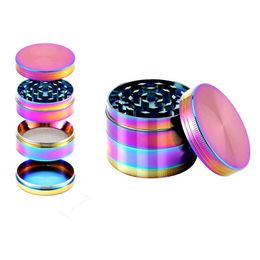 Wholesale Herb Grinders Smoking Accessories With Unique Logo Multi Colours 4 Layers 4 Specifications Zinc Alloy For Glass Bongs
