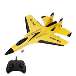 FX620 Glider RC Drone SU35 Fighter 2 4G Remote Control Aircraft Electric Model Toy Fixed Wing For Children 220713