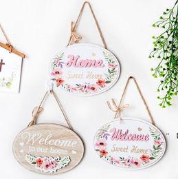 Welcome to Our Home Wooden Sign Novelty Items Hanging Decoration 3 Colours Rustic Farmhouse Front Porch Signs Decor