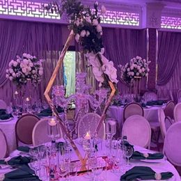 decoration Metal Candelabra Acrylic Candle Holders Wedding Table Centrepieces Flower frame backdrop Stands Vases Road Lead Party Decoration imake156