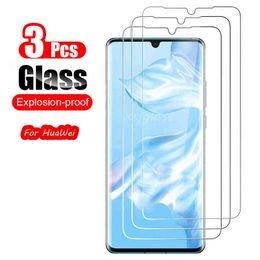 huawei mate screen protector Canada - 3Pcs Protective Glass For Huawei P10 P30 P40 Lite Screen Protector Tempered Glass For Huawei Honor 8 X Mate 20 P Smart 2019 2020 AA220326