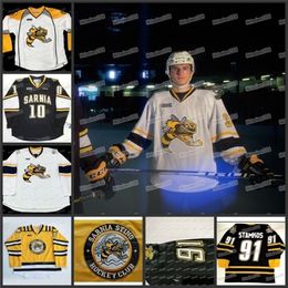 VipCeoMitNess Custom CHL Vintage Sarnia Sting 91 Steven Stamkos Hockey Jersey 17 Martin Customize Any Number And Name Embroidery Stitched CHL Jerseys