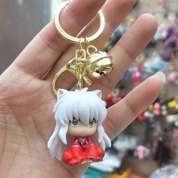 Keychains 4 Q Versión Mini Inuyasha Key Chain Pendse Bell Ring Pequeño regalo