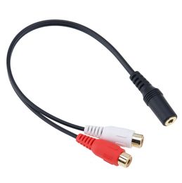 Universal Audio Cables 3.5mm Jack Plug Female to 2 RCA Female Stereo Adapter Cord for PC MP3 CD Player