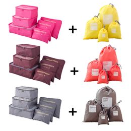 7pcsset Unisex Travel Storage Bag For Clothes Tidy Underwear Shoes Wardrobe Luggage Pouch Travel Organizer Packing Cube Package 220526