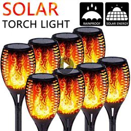 Outdoor Led Solar Lighting Flickering Dancing Flame Torch Solar Lighting Waterproof Lamp For Garden Decoration Landscape Lawn J220531