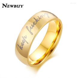 Cluster Rings BUY 6mm Stainless Steel Ring Gold/Silver Color Classic Inspirational Words Engraved Women Men Party Jewelry US Size Edwi22