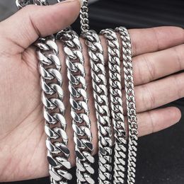 Chains 316L Stainless Steel Chain Cuban Necklace For Men Male Neck Punk JewelryChains
