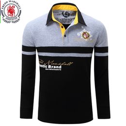 Europe Size Brand Men's Solid Long Sleeve Polo Shirt Autumn Full Sleeve Warm Shirt Casual Printing Tops Jeans Blue 057 220402