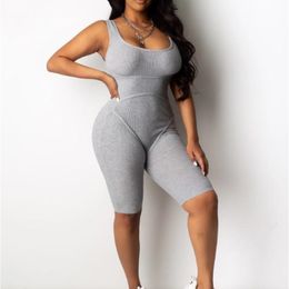 Women's Jumpsuits & Rompers Womens Jumpsuit European And American Casual Knitted Sling Fashion Style For W220427