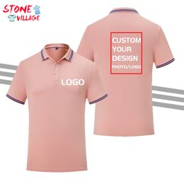 Print Design Summer Fashion Business Men s And Women s Short sleeved Shirts Custom Solid Color Polo 220722