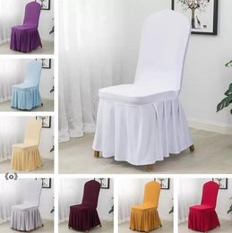 45*45*90cm Pleated one-piece elastic chair cover hotel banquet chairs covers household restaurant seat cover Inventory Wholesale RRB15351