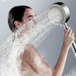 Pressurised Bathroom Shower Heads SUS 304 Stainless Steel 5 Modes Shower Head Durable Water Jetting Showerhead Water-Saving Drop-Resistant Bath Tools ZL0836