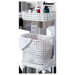 Japan imported jej plastic hamper laundry basket dirty clothes dirty clothes double storage basket clothing storage basket T200224