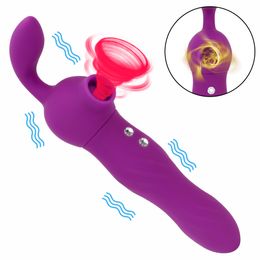 2 in 1 Oral sexy Clitoris Stimulation Nipple Sucker Toys for Woman Double Vibration Vagina Sucking Vibrator Shop