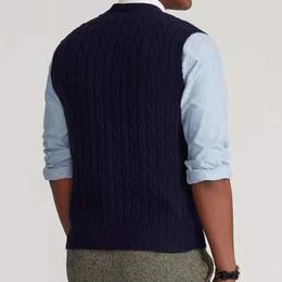 Men's Sweaters 0.5 Men's V-neck Small Woolen Sweater Casual Warm Knitted Sleeveless Autumn WinterMen's