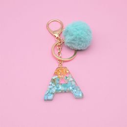 Favour Keyring with Letter Charm Plastic Alphabet Keychain A-Z Letter Sparkly Glitter Key Chain Women Gift Bag Ornaments