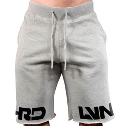 Men Cotton Beach Shorts Bottoms Gyms Fitness Bodybuilding Man Casual Fashion Print Jogger Workout short Pants Sweatpants 220507