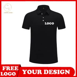 8 color POLO shirt custom unisex ice silk leisure sports comfortable solid color lapel short sleeve printing DIY brand text 220623