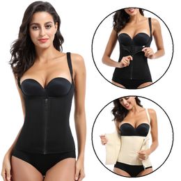 Premium Neoprene Waist Trimmer Corset Fitness Sauna Sweat Underwear 6 Steel Bones Hook + Zipper Double Control Belly Tummy Shapewears Body Shapers