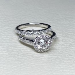 Meisidian D VVS 2mm Diamond 18K White Gold Women Wedding Engagement Ring 220816