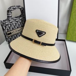 Pardwomens Designer Triangle Letter Straw Hat Gentleman Cap Top Sun Hat Fashion Knitted Hat Cap For Men Woman Wide Brim Hats Summer Bucket Hats 186