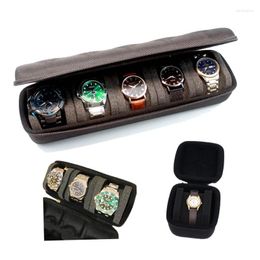 Watch Boxes & Cases Travel Jewellery Case Box Collection Bracelet Storage Bag Portable Roll Organiser Anti-fall Shockproof 1/3/5 SlotsWatch