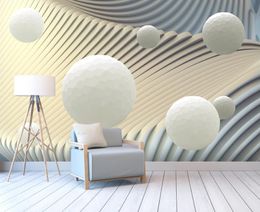 Custom 3D Wallpaper Mural HD Living room bedroom hotel Abstract stereoscopicl line ball 3d background wall