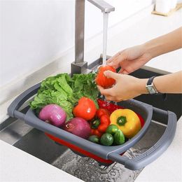 Extendable Strainer Collapsible Colander Vegetable Fruit Folding Draining Basket Cleaning Tool TPR & PP BPA-free