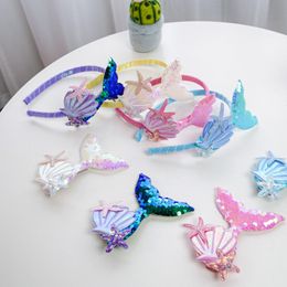 Glitter mermaid Hair Clips Sequins Hairband Barrettes Accessories for Kids Girls Teens Toddlers starfish shell girl's hairpins headdress hairpin Hairband