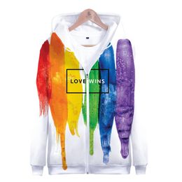gay sweatshirt Canada - Men's Hoodies & Sweatshirts 3D Hoodie Gay Love Lesbian Rainbow Design Zipper Sweatshirt Women Men Arrival Hooded Streetwear CoatsMen's