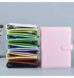 A5 Faux Leather Notebook Binder Notepads Without Inside Page Bundle 6 Ring Binder 14 Colors Spiral Planner Office School Supplies
