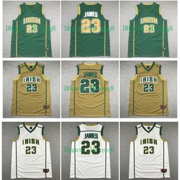 Na85 Top Quality 1 #23 James Jersey St Vincent Mary Irish High School Jersey Basketball Jerseys