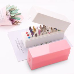 30 Holes Nail Art Drill Storage Box Grinding Polish Head Bit Holder Display Nail Drill Bits Organiser Nail Stand Manicure Manege