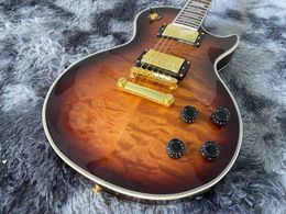 musical chinese instruments Canada - Chinese Electric Guitar Les Gold hardware Paul Flame Maple Top Cusotm Musical Instrument