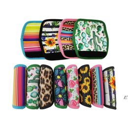 8 Design Print Neoprene Luggage Suitcase Handle Wraps Strap Grips Trunk Wrap Travel Bag Case Tags Trendy Floral Sports Duffle BBA13231