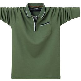 Men's Polo Shirts Spring Autumn Long-sleeved Shirt Cotton Polo Shirt Fashion Large Size 4XL 5XL 6XL 220418